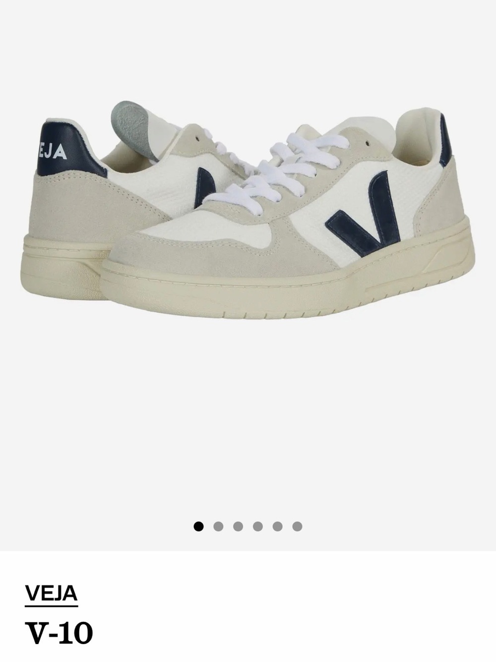 Veja Off-White and Navy Low-Top Sneakers